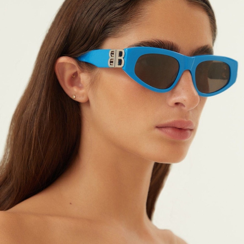 Balenciaga Blue Monogram Cat eye Sunglasses
